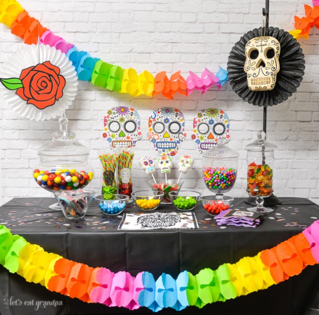 Dia de los Muertos candy bar from www.letseatgrandpa.com | Tons of great ideas from @worldmarket