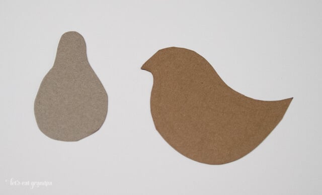 fabric cutout of Partridge and Pear to make ornaments 