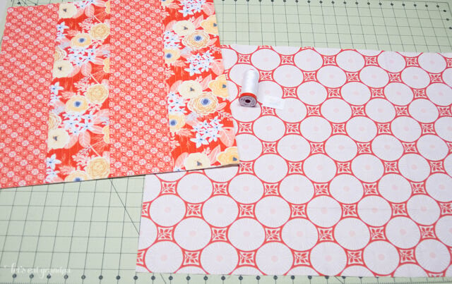 pieces of fabric on cutting mat