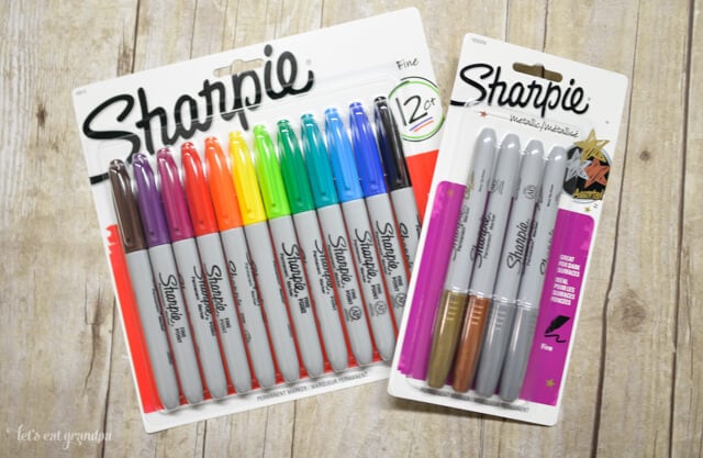 two packs of sharpies - colorful pack and grays pack