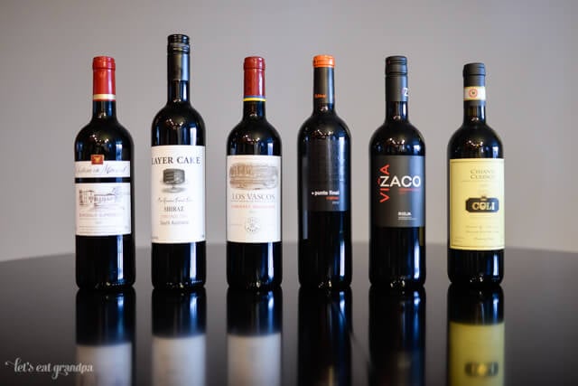 6 red wines for wine party