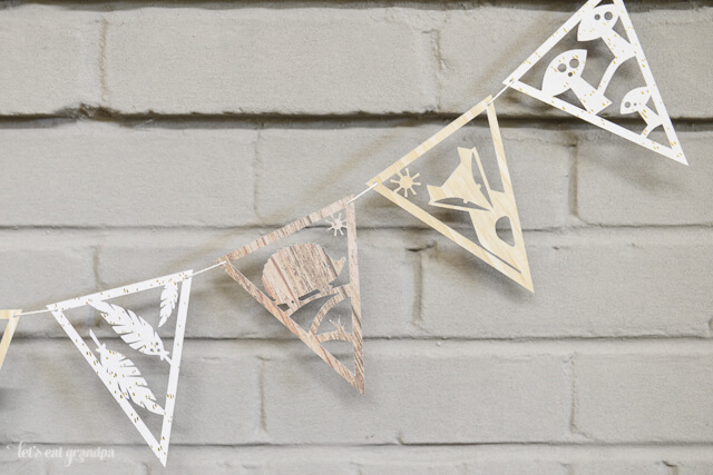 DIY paper banner with adorable woodland creatures
