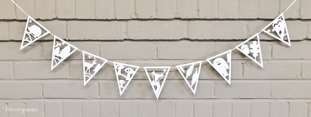 full DIY paper banner with adorable woodland creatures