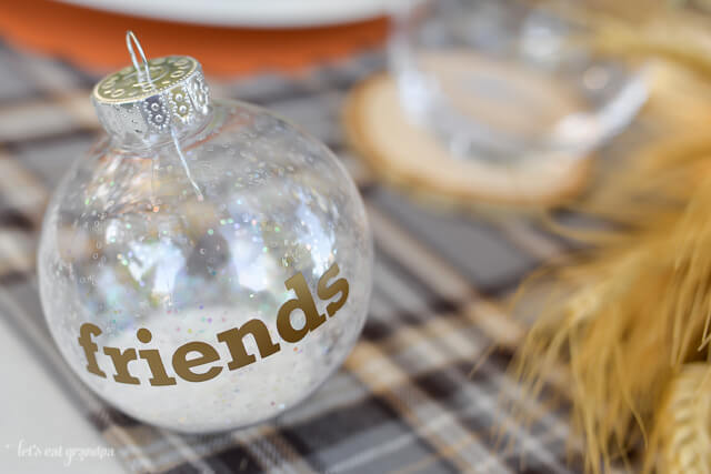 glass ornament on table setting
