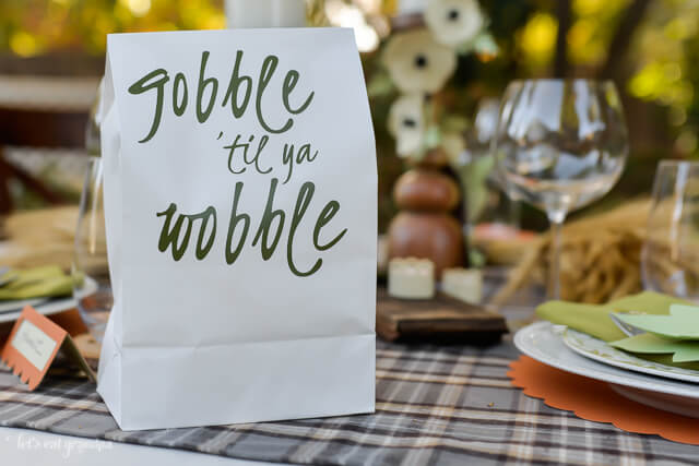 paper bag gobble til ya wobble at table