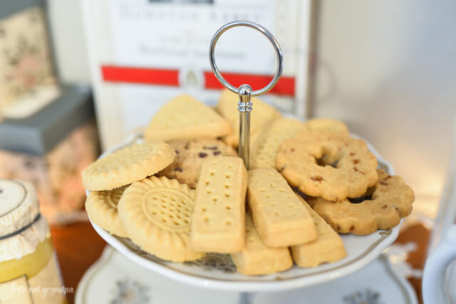 tea cookies for a tea party on serving platter