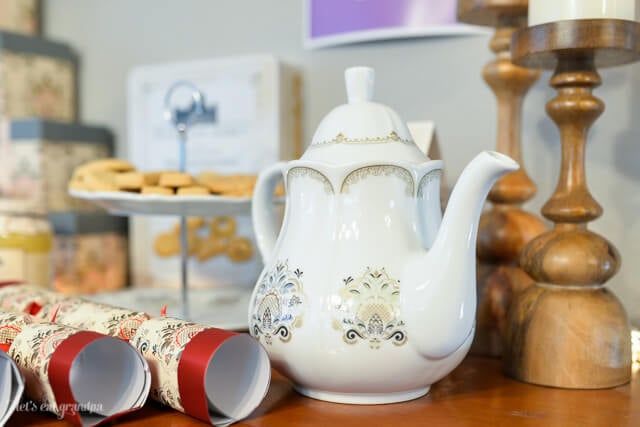 tea kettle and cookies for a tea party
